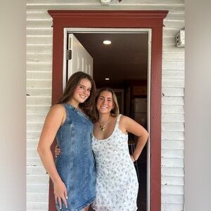 Zara One Shoulder Classic Blue Denim Dress